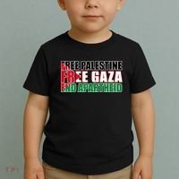 Free Palestine Free Gaza End Apartheid Palestinian Flag Toddler T-Shirt thumb 2