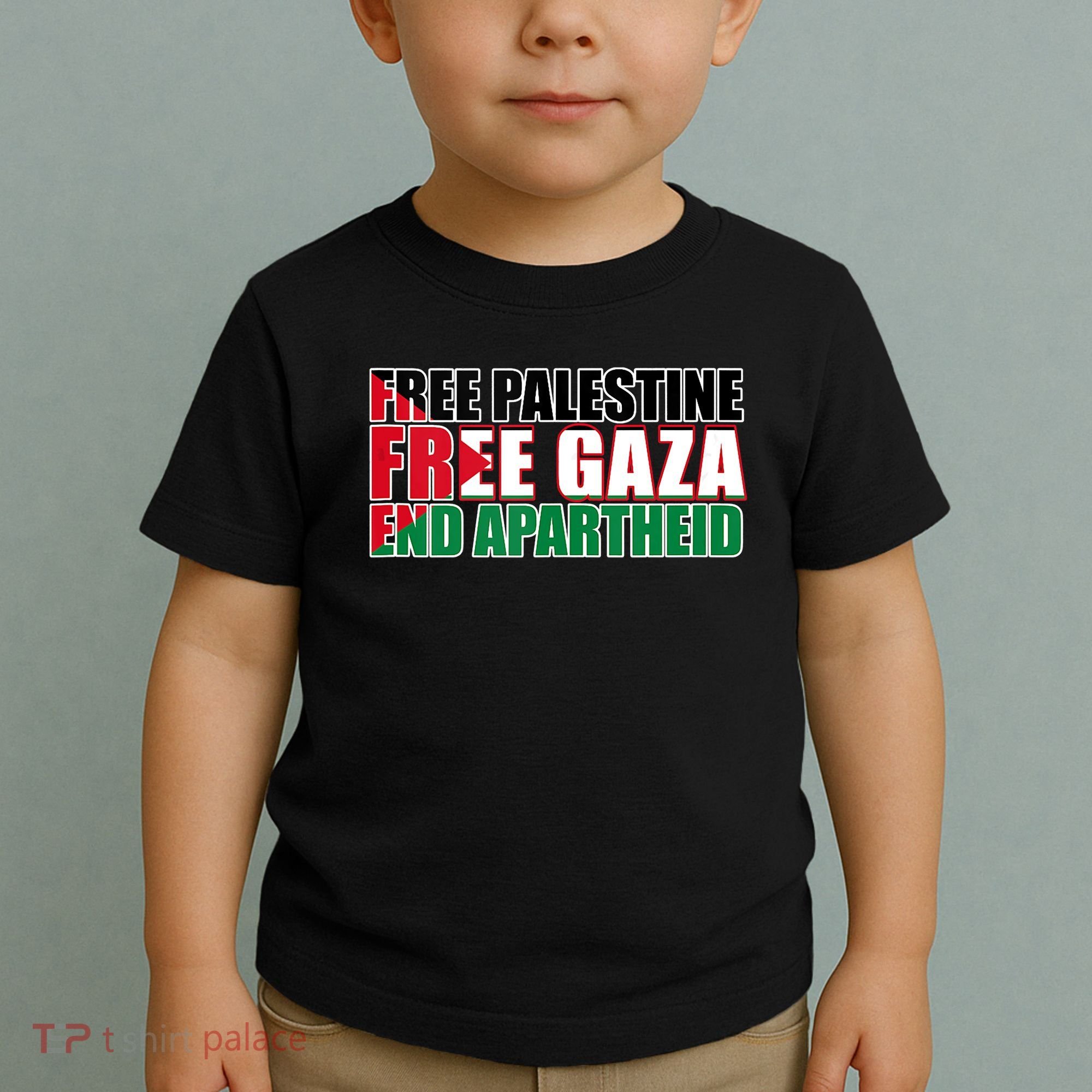 Free Palestine Free Gaza End Apartheid Palestinian Flag Toddler T-Shirt