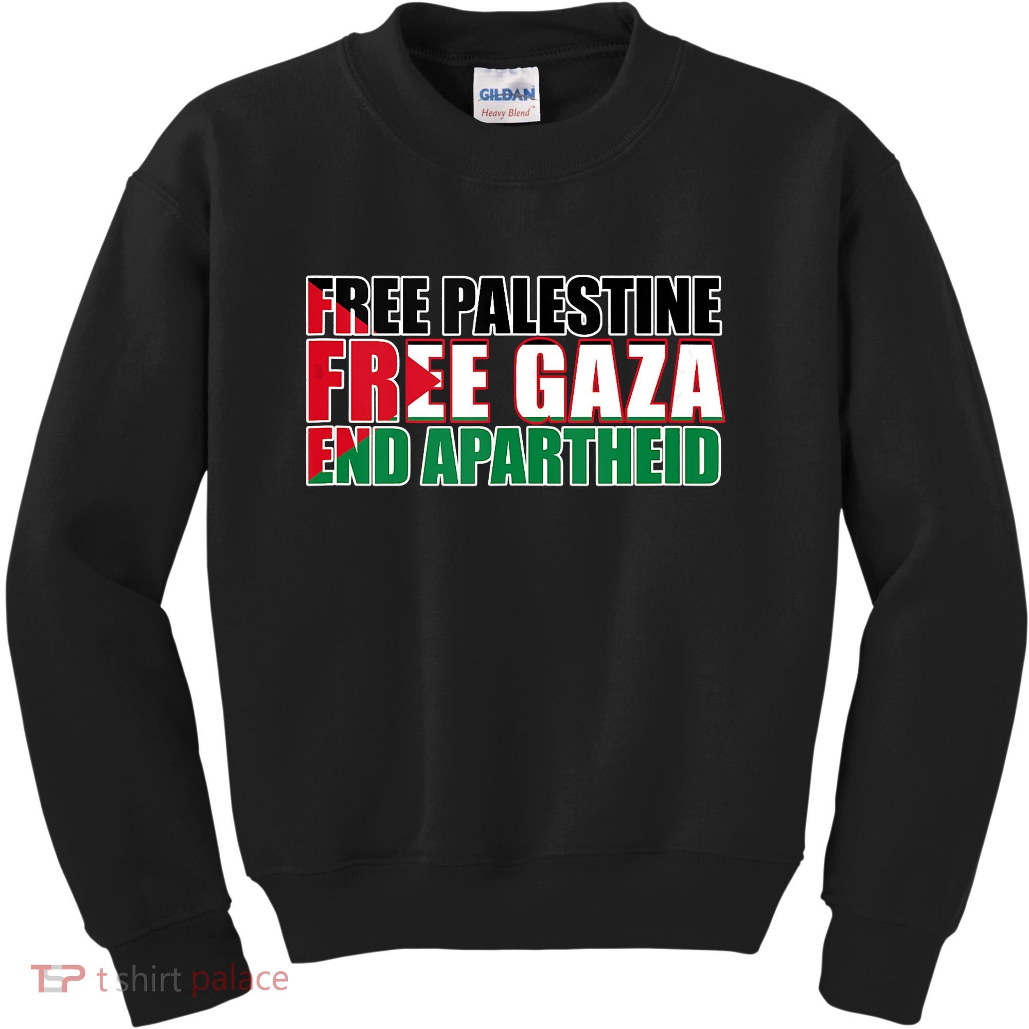 Free Palestine Free Gaza End Apartheid Palestinian Flag Kids Sweatshirt