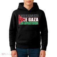 Free Palestine Free Gaza End Apartheid Palestinian Flag Kids Hoodie thumb 4