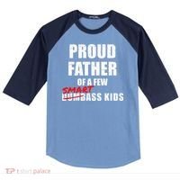 Funny Proud Father Of A Few Smart Ass Kids NOT Dumbass Kids Raglan Baseball Sleeve Shirt thumb 0