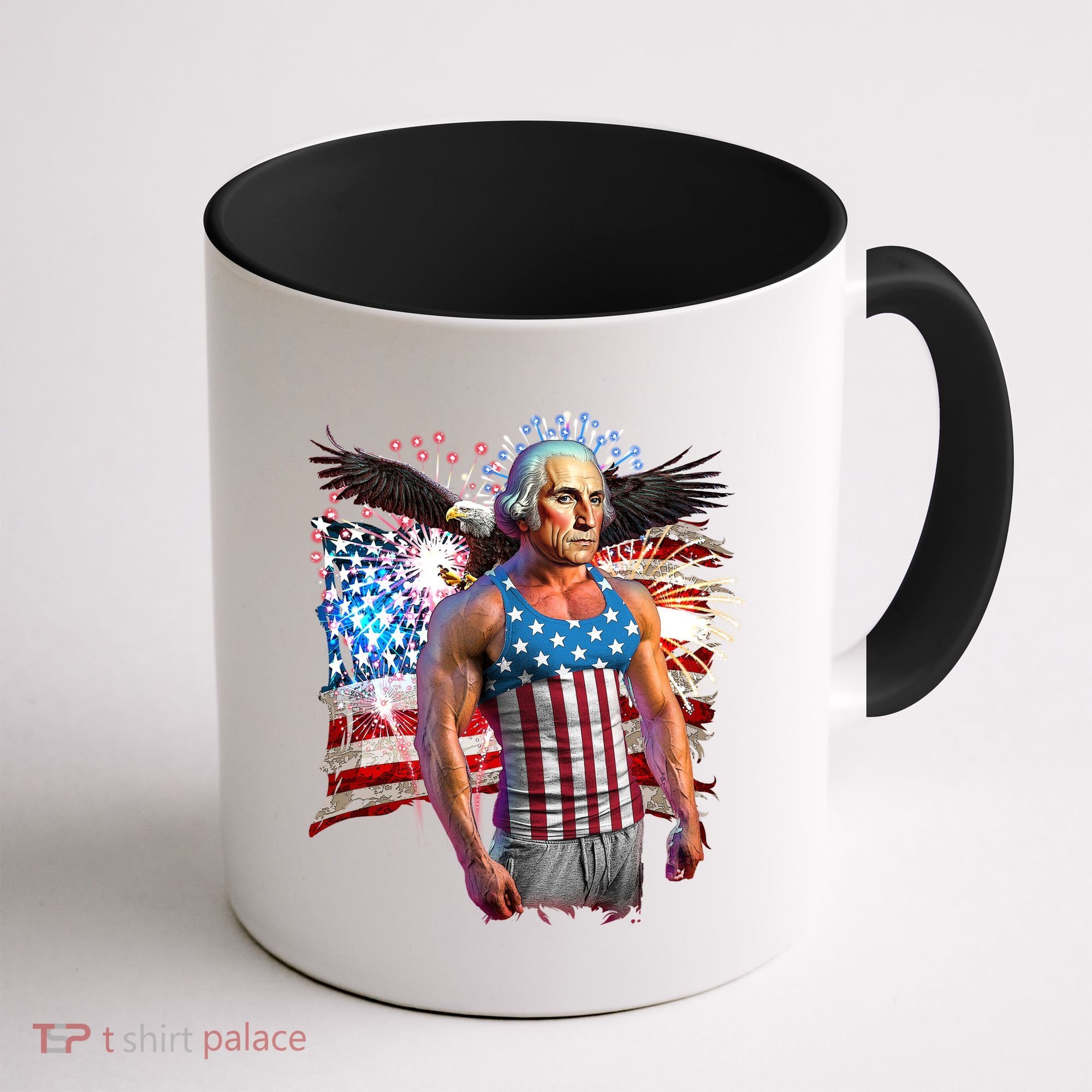 Funny Patriotic Fourth Of July Buff George Washington Coffee Mug