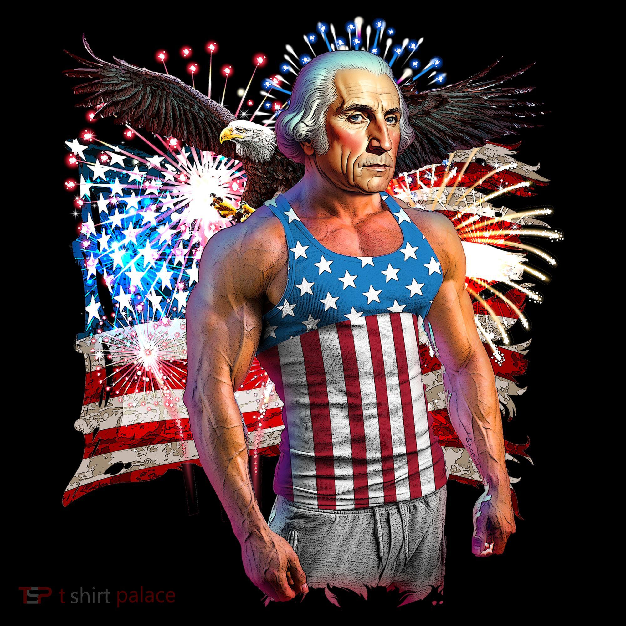 Funny Patriotic Fourth Of July Buff George Washington Coffee Mug