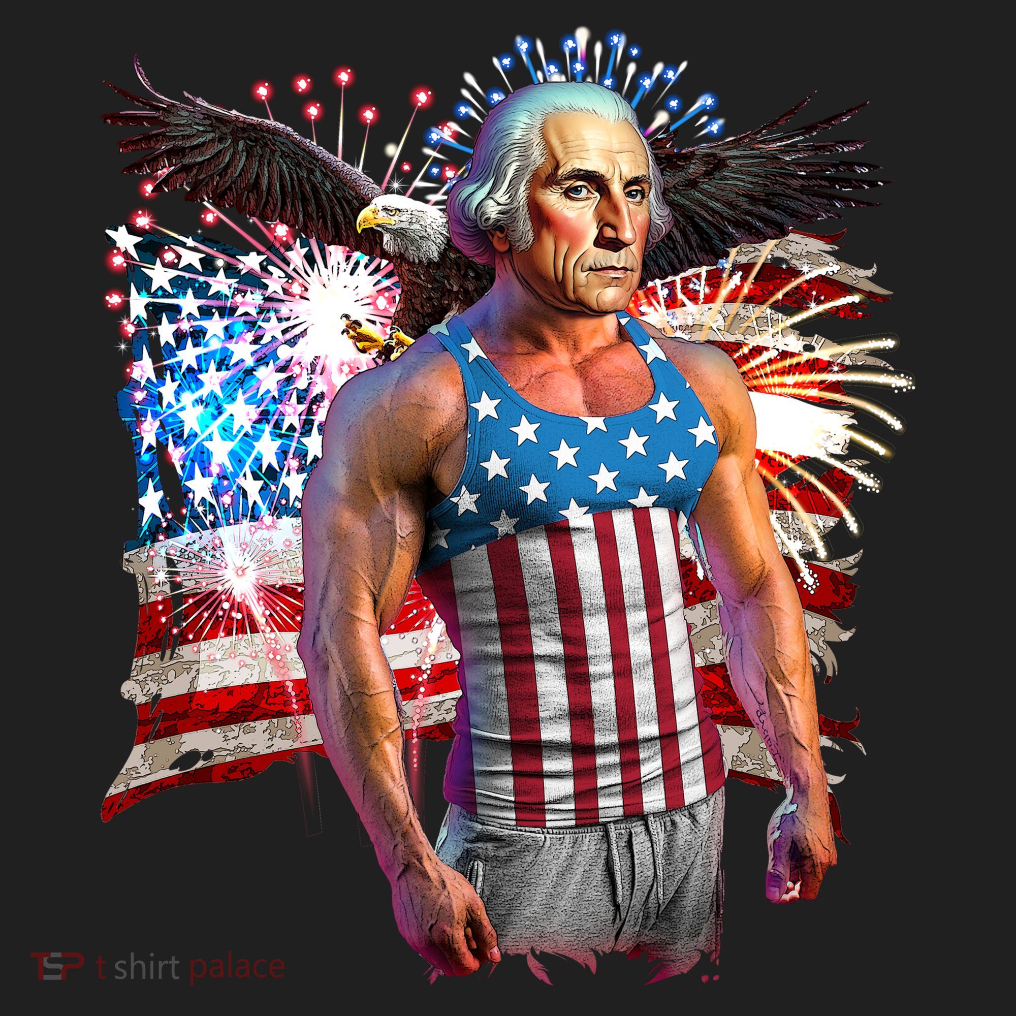 Funny Patriotic Fourth Of July Buff George Washington Tumbler