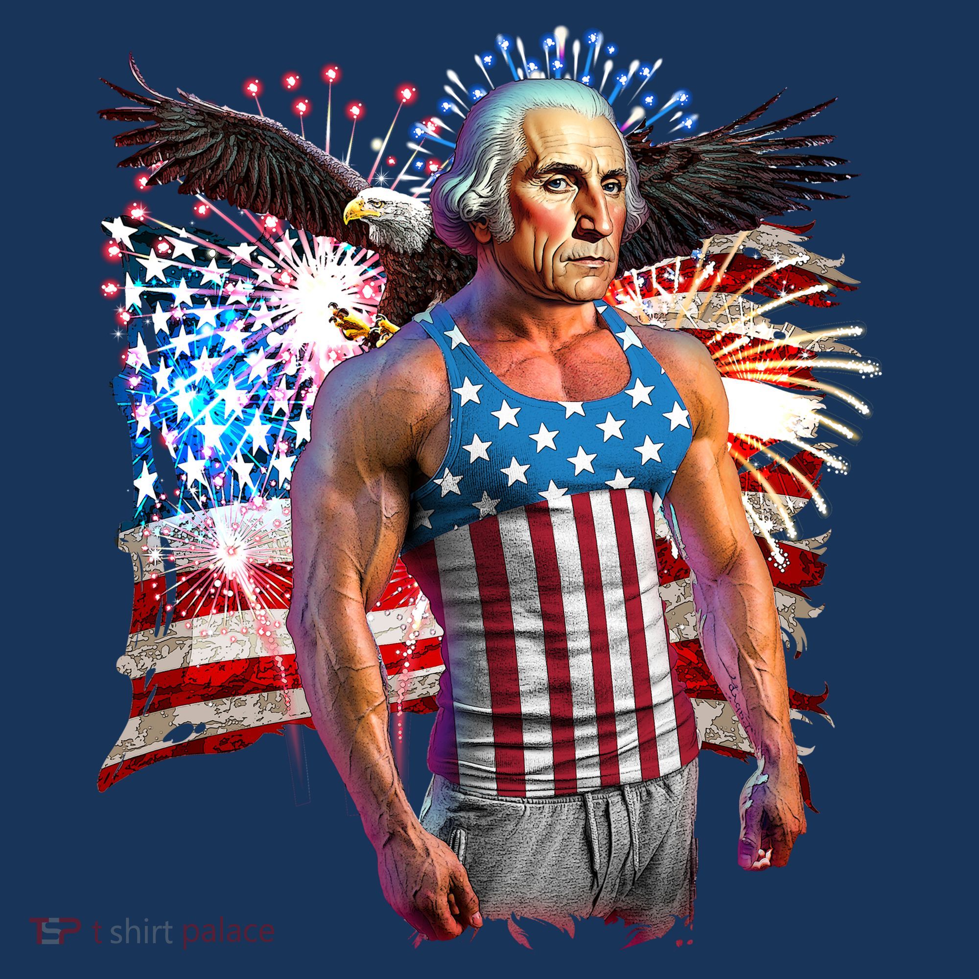 Funny Patriotic Fourth Of July Buff George Washington Women's Hoodie