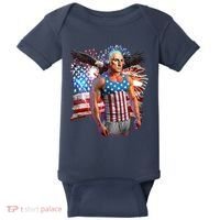 Funny Patriotic Fourth Of July Buff George Washington Baby Bodysuit thumb 0