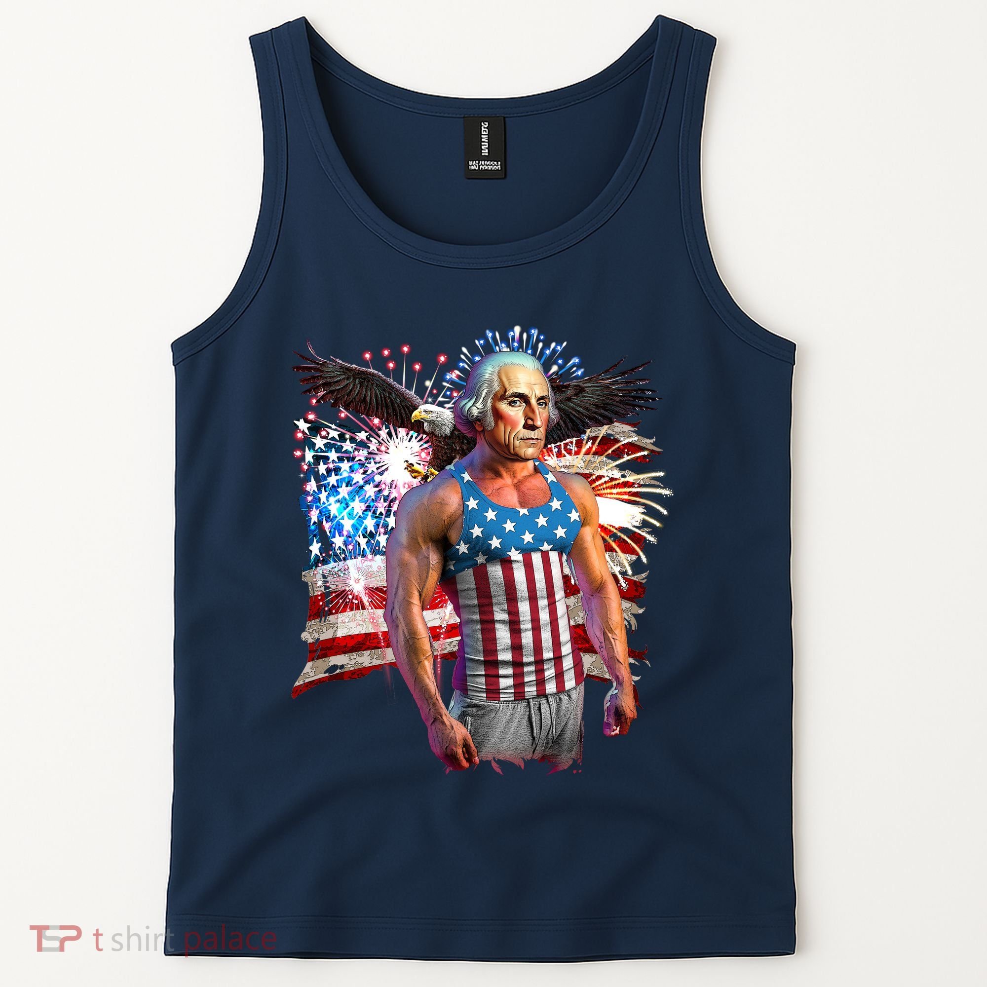 Funny Patriotic Fourth Of July Buff George Washington Tank Top