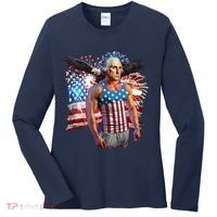 Funny Patriotic Fourth Of July Buff George Washington Women's Long Sleeve Shirt thumb 0