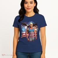 Funny Patriotic Fourth Of July Buff George Washington Women's T-Shirt thumb 4