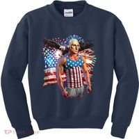 Funny Patriotic Fourth Of July Buff George Washington Kids Sweatshirt thumb 0