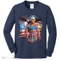 Funny Patriotic Fourth Of July Buff George Washington Kids Long Sleeve Shirt thumb 0
