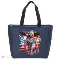 Funny Patriotic Fourth Of July Buff George Washington Tote Bag thumb 0