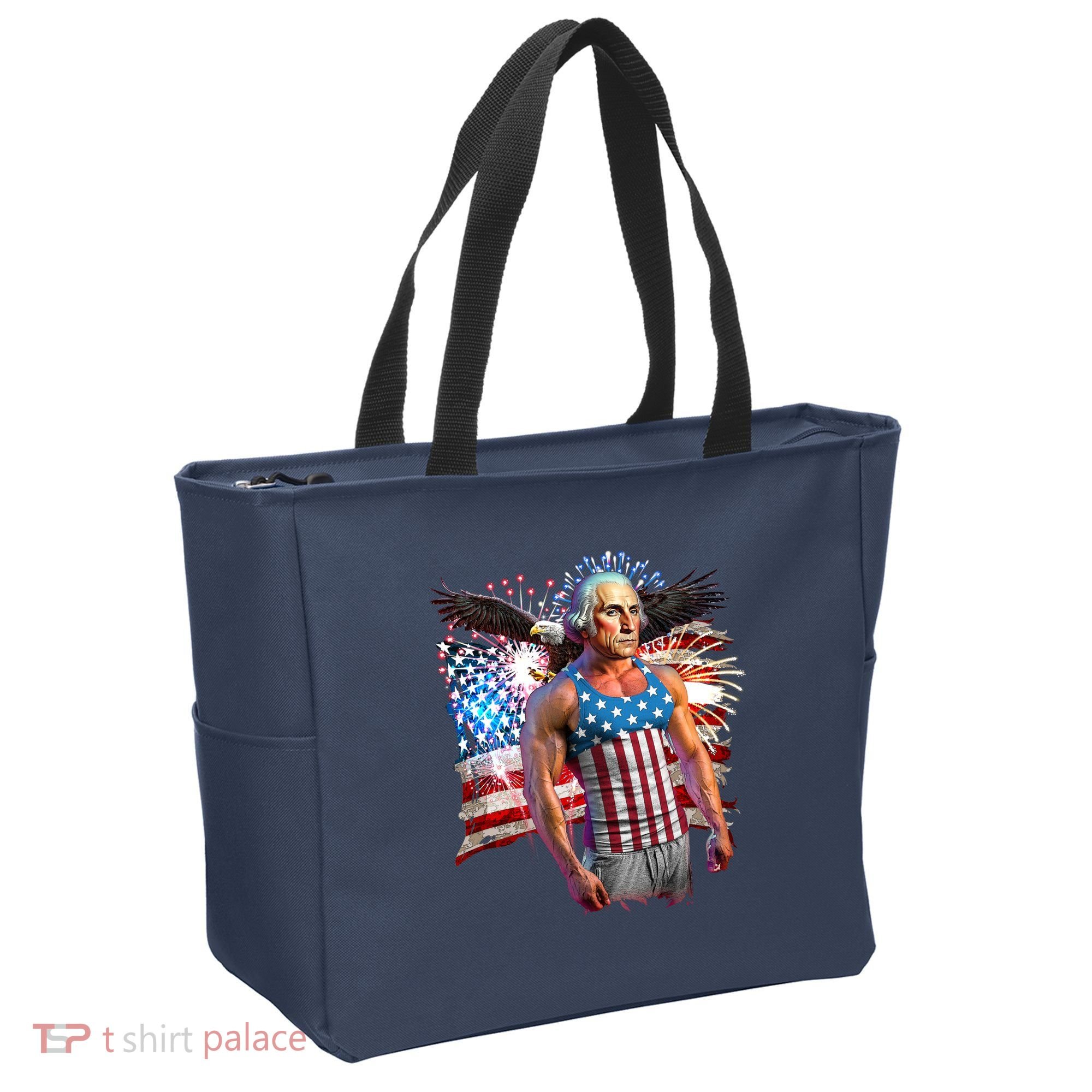 Funny Patriotic Fourth Of July Buff George Washington Tote Bag