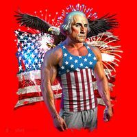Funny Patriotic Fourth Of July Buff George Washington Santa Hat thumb 1