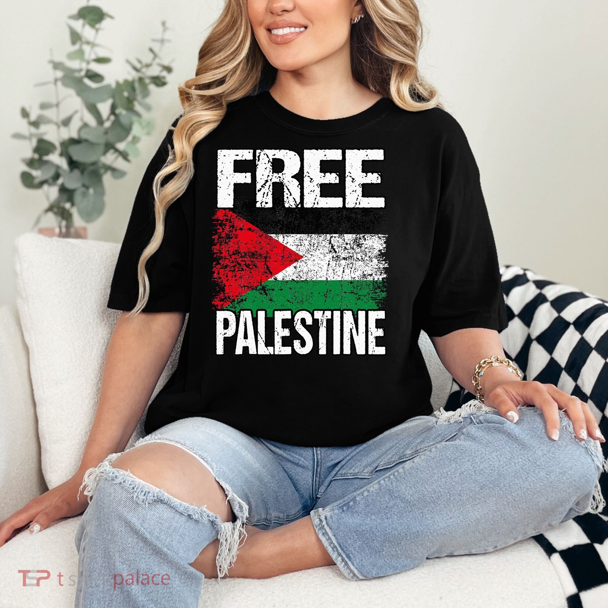 Free Palestine Flag Save Gaza Strip Palestinian Comfort Colors T-Shirt
