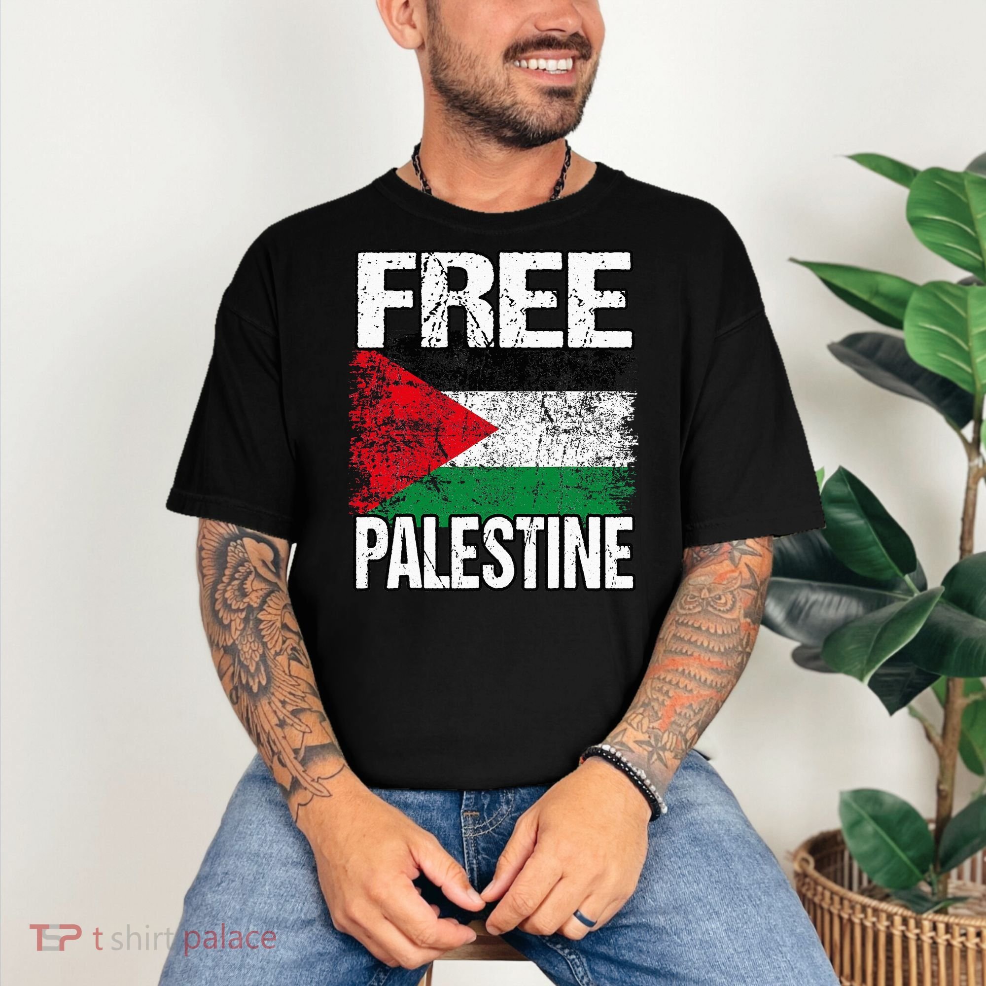 Free Palestine Flag Save Gaza Strip Palestinian Comfort Colors T-Shirt