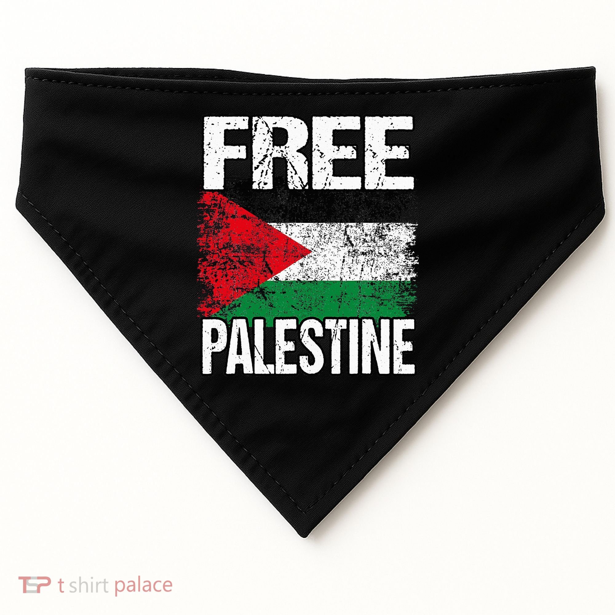 Free Palestine Flag Save Gaza Strip Palestinian USA-Made Doggie Bandana