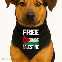 Free Palestine Flag Save Gaza Strip Palestinian USA-Made Doggie Bandana thumb 1