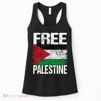 Free Palestine Flag Save Gaza Strip Palestinian Women's Tank Top thumb 0