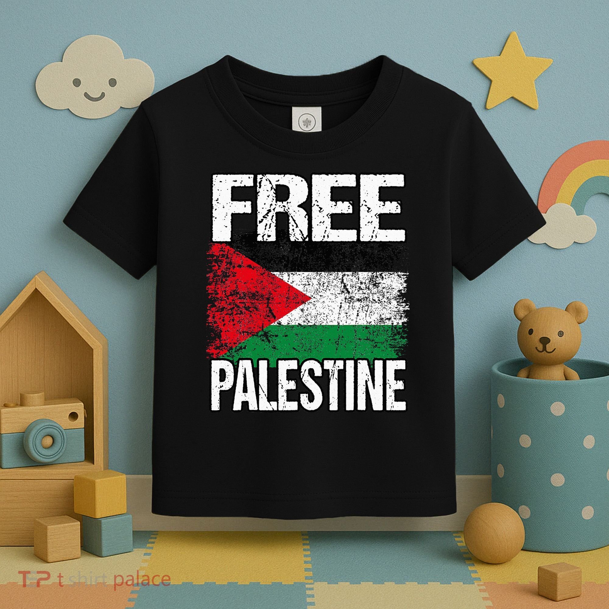 Free Palestine Flag Save Gaza Strip Palestinian Toddler T-Shirt
