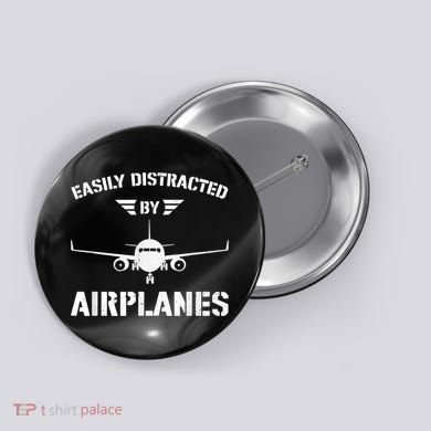 Funny Plane Flying Design For Pilot & Aviation Fans Airplane Button
