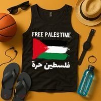 FREE PALESTINE Flag ARABIC Free Gaza Jerusalem Mosque Tank Top thumb 4