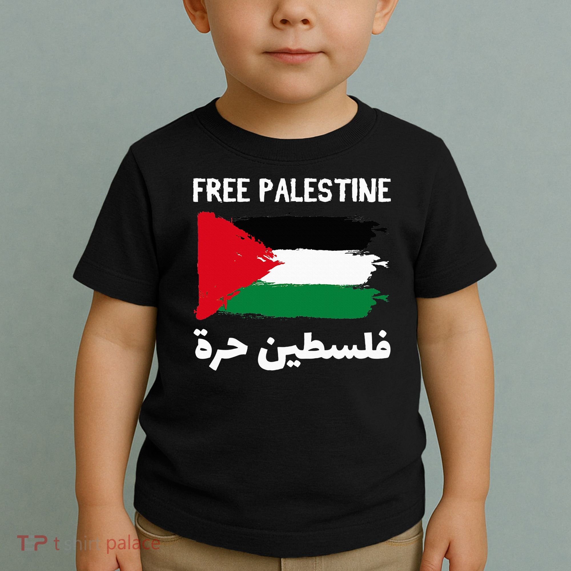 FREE PALESTINE Flag ARABIC Free Gaza Jerusalem Mosque Toddler T-Shirt