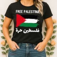 FREE PALESTINE Flag ARABIC Free Gaza Jerusalem Mosque Women's T-Shirt thumb 2