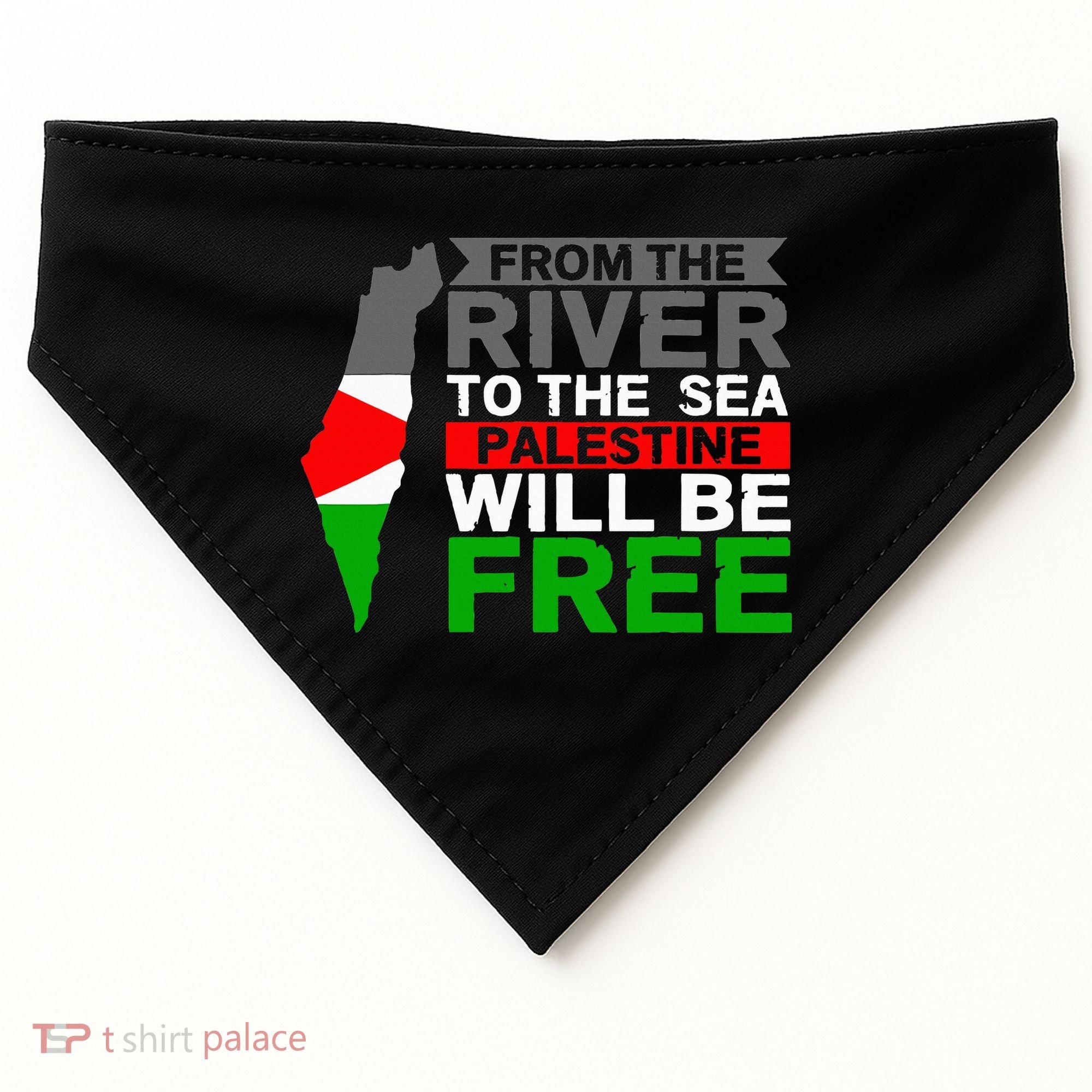 Free Palestine USA-Made Doggie Bandana