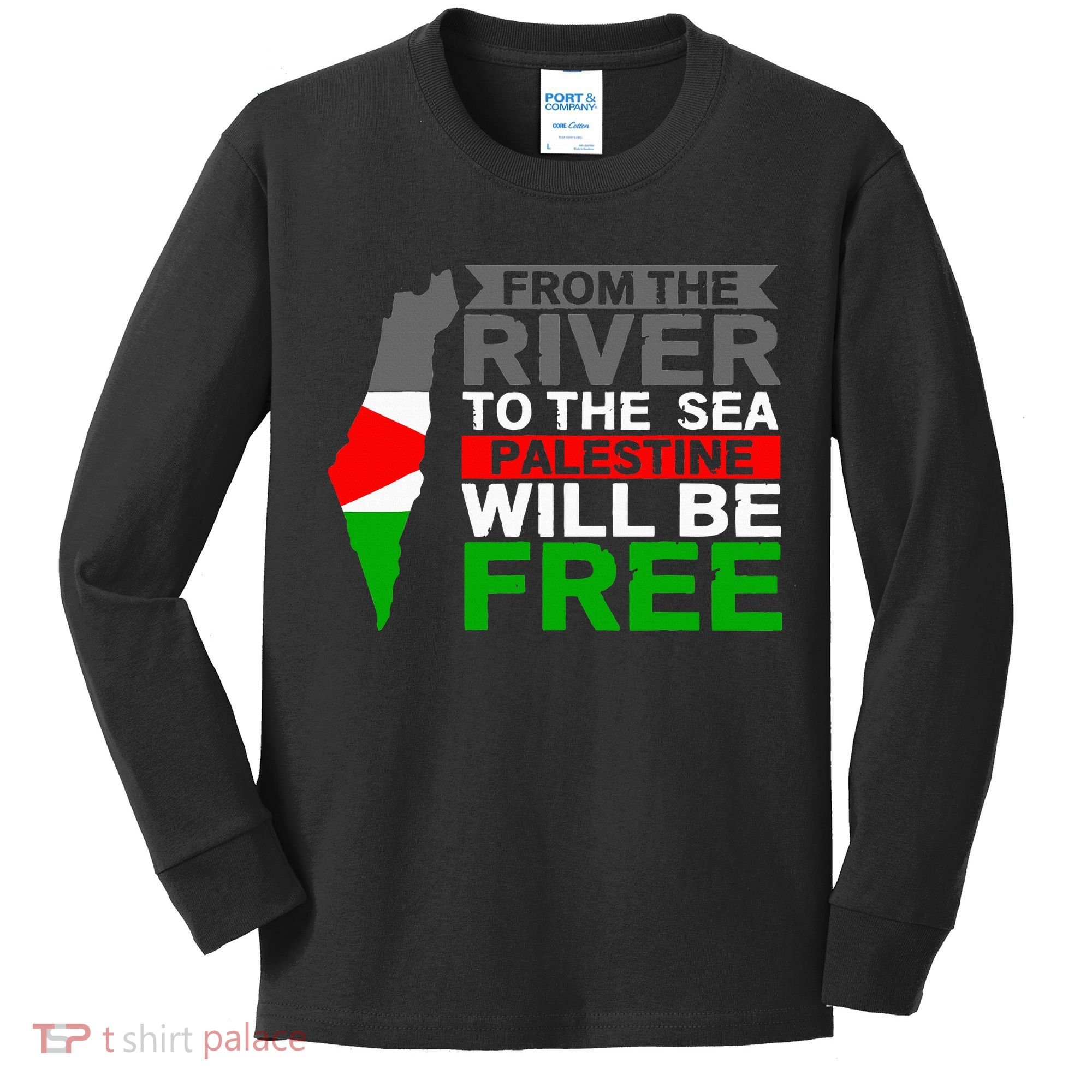 Free Palestine Kids Long Sleeve Shirt