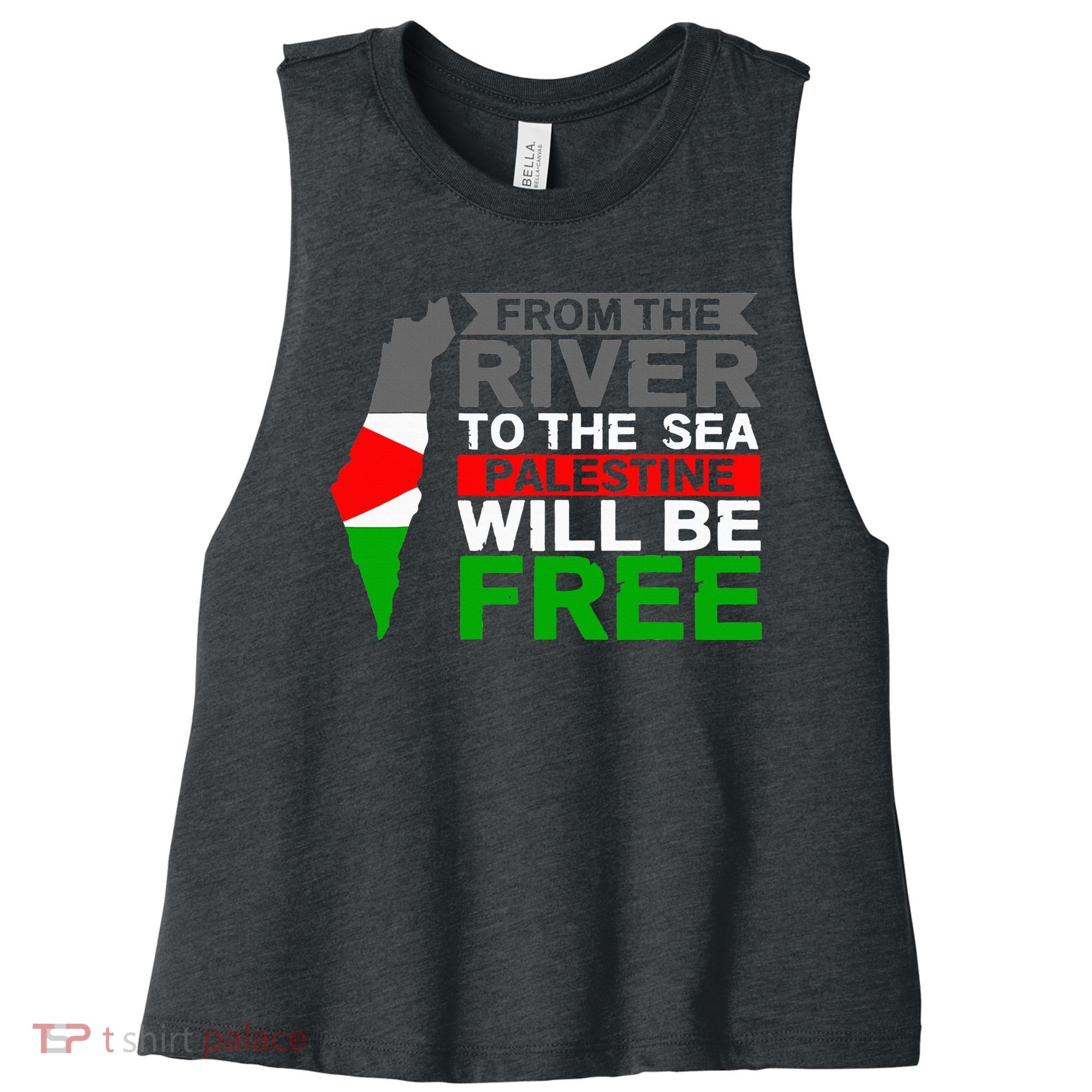 Free Palestine Women's Racerback Cropped Tank