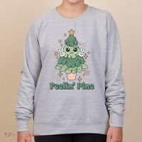 Feelin Pine Funny Christmas Tree Women's Sweatshirt thumb 0