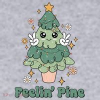 Feelin Pine Funny Christmas Tree Women's Sweatshirt thumb 2