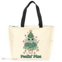 Feelin Pine Funny Christmas Tree Tote Bag thumb 0