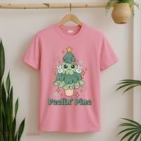 Feelin Pine Funny Christmas Tree T-Shirt thumb 2