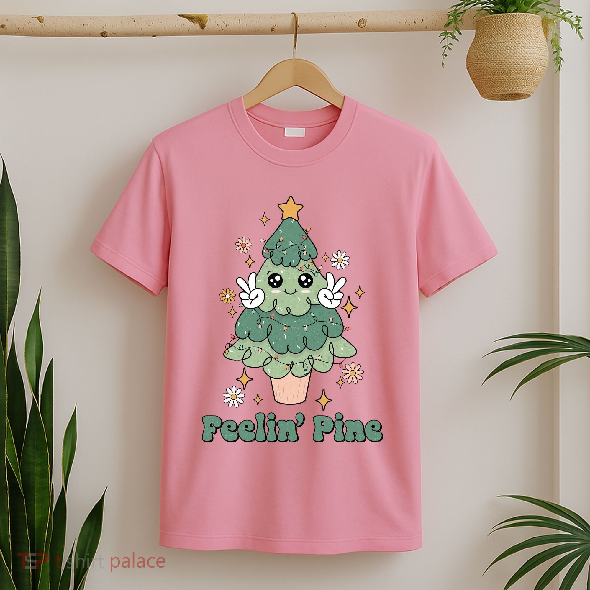 Feelin Pine Funny Christmas Tree T-Shirt