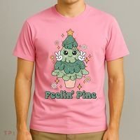 Feelin Pine Funny Christmas Tree T-Shirt thumb 3