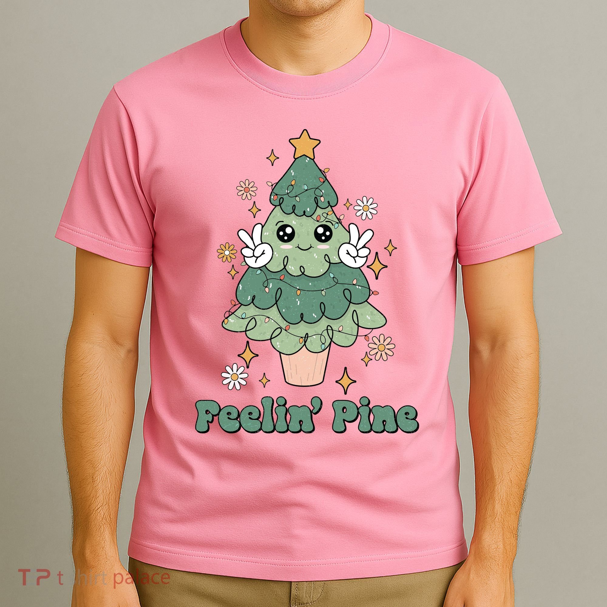 Feelin Pine Funny Christmas Tree T-Shirt