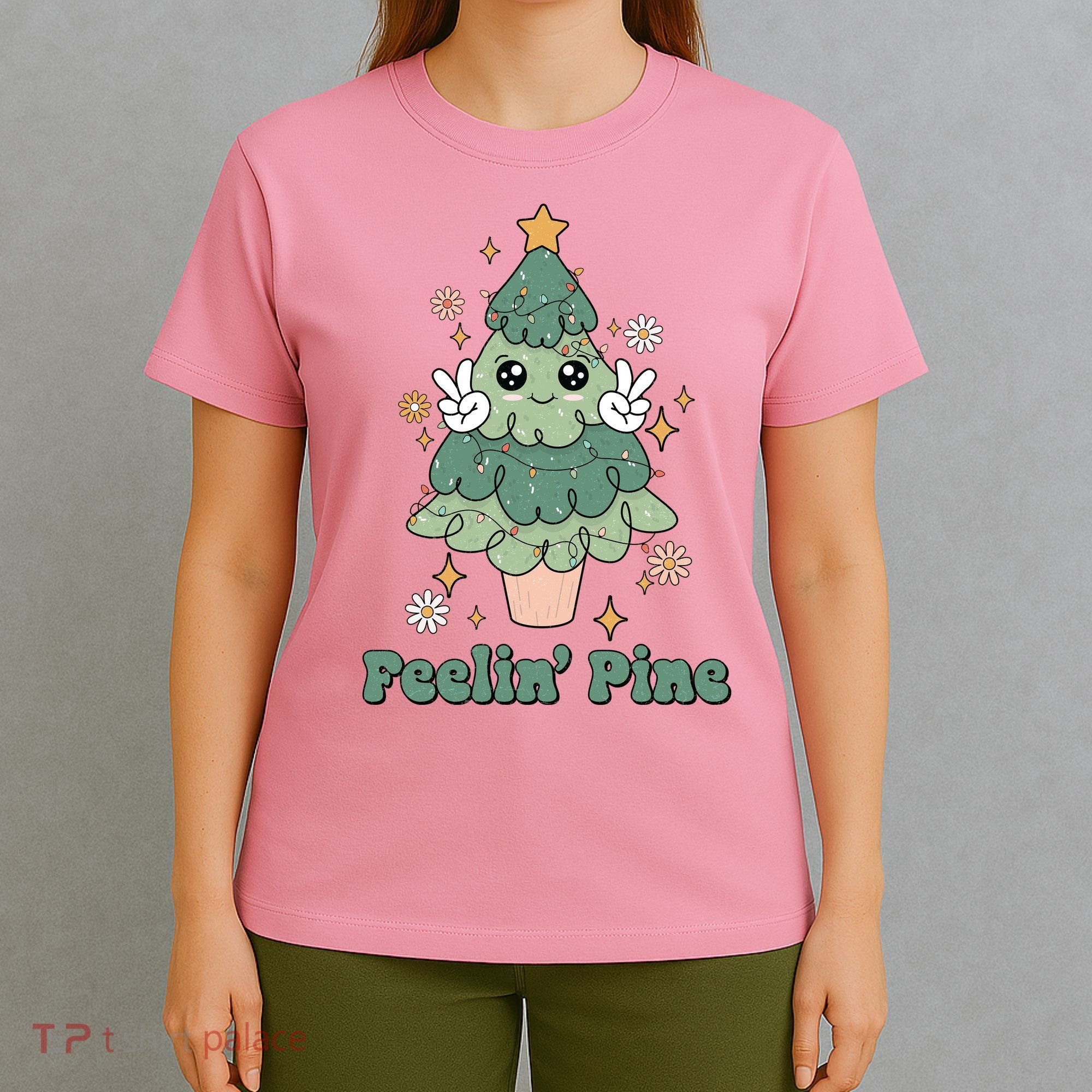 Feelin Pine Funny Christmas Tree T-Shirt