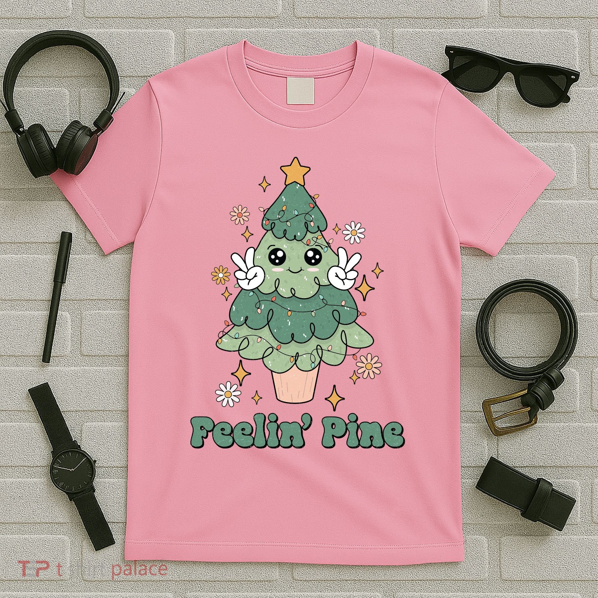 Feelin Pine Funny Christmas Tree T-Shirt