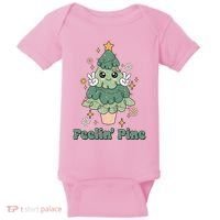 Feelin Pine Funny Christmas Tree Baby Bodysuit thumb 0