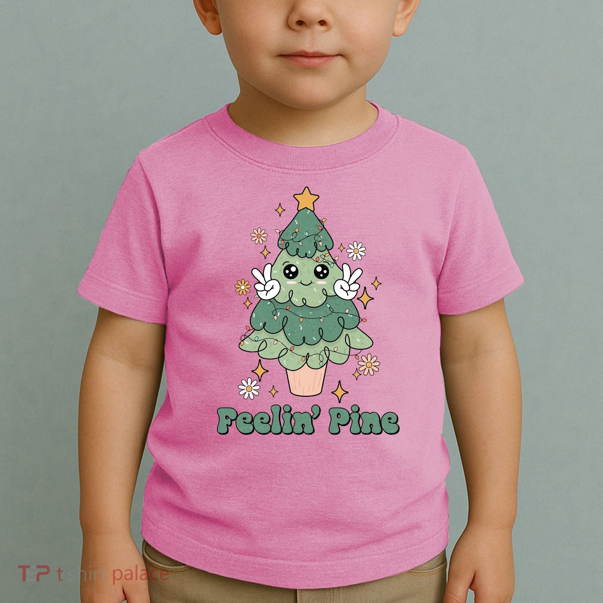 Feelin Pine Funny Christmas Tree Toddler T-Shirt