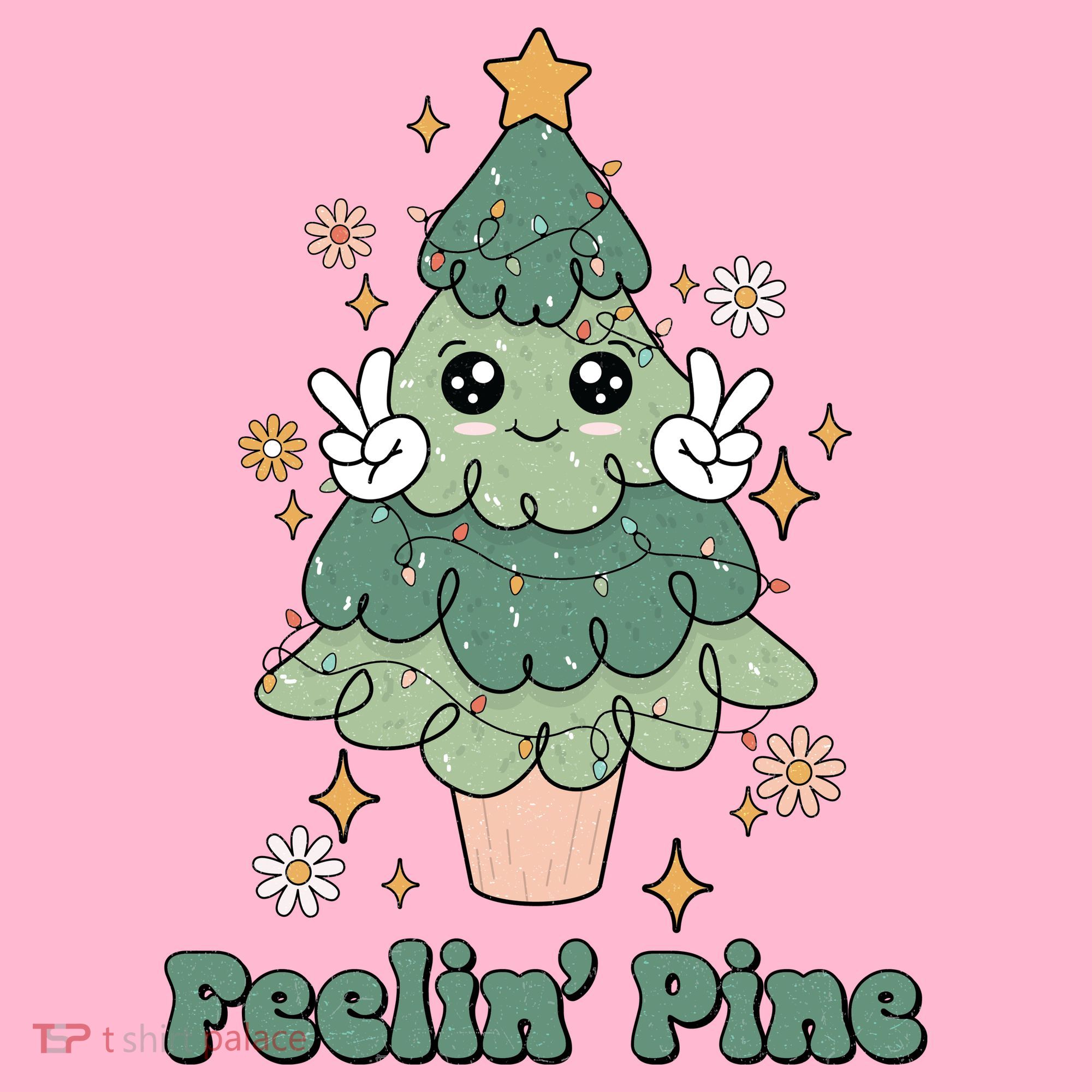 Feelin Pine Funny Christmas Tree Toddler T-Shirt