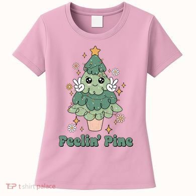 Feelin Pine Funny Christmas Tree Women's T-Shirt