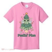 Feelin Pine Funny Christmas Tree Kids T-Shirt thumb 0