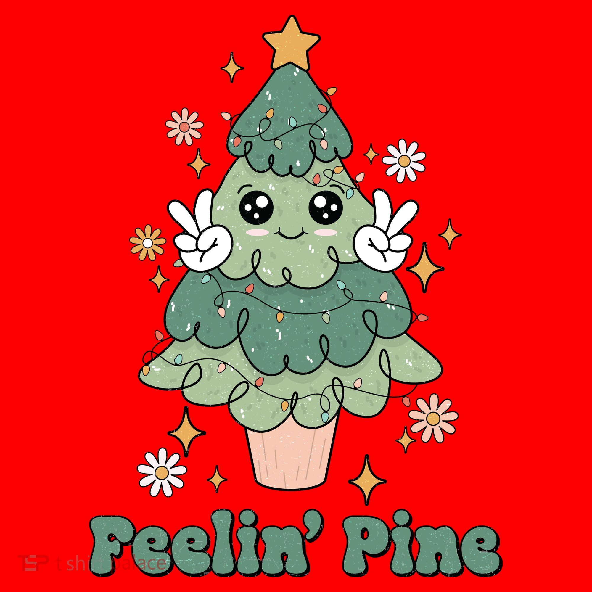 Feelin Pine Funny Christmas Tree Santa Hat