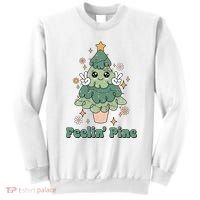 Feelin Pine Funny Christmas Tree Sweatshirt thumb 0