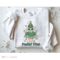 Feelin Pine Funny Christmas Tree Sweatshirt thumb 2