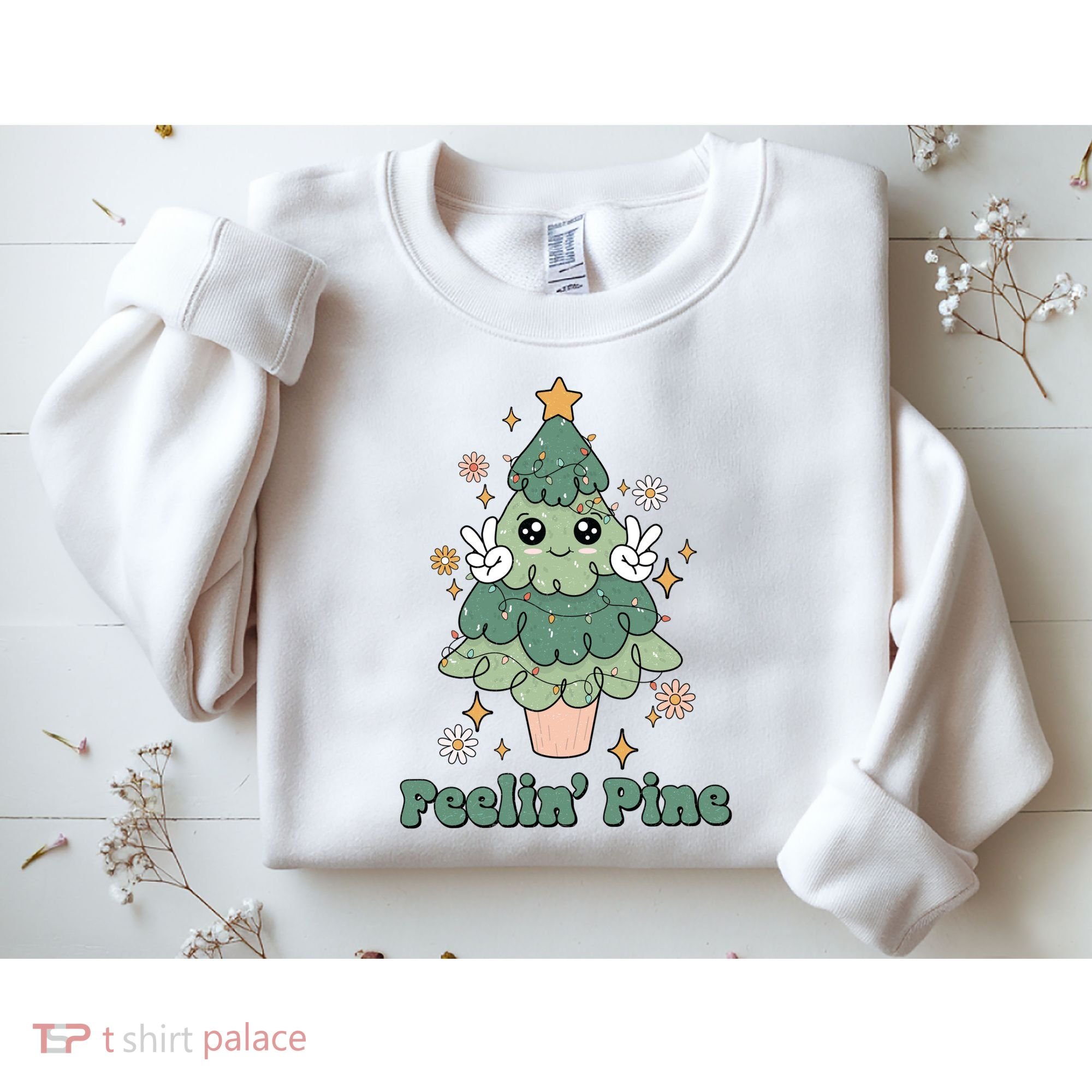 Feelin Pine Funny Christmas Tree Sweatshirt