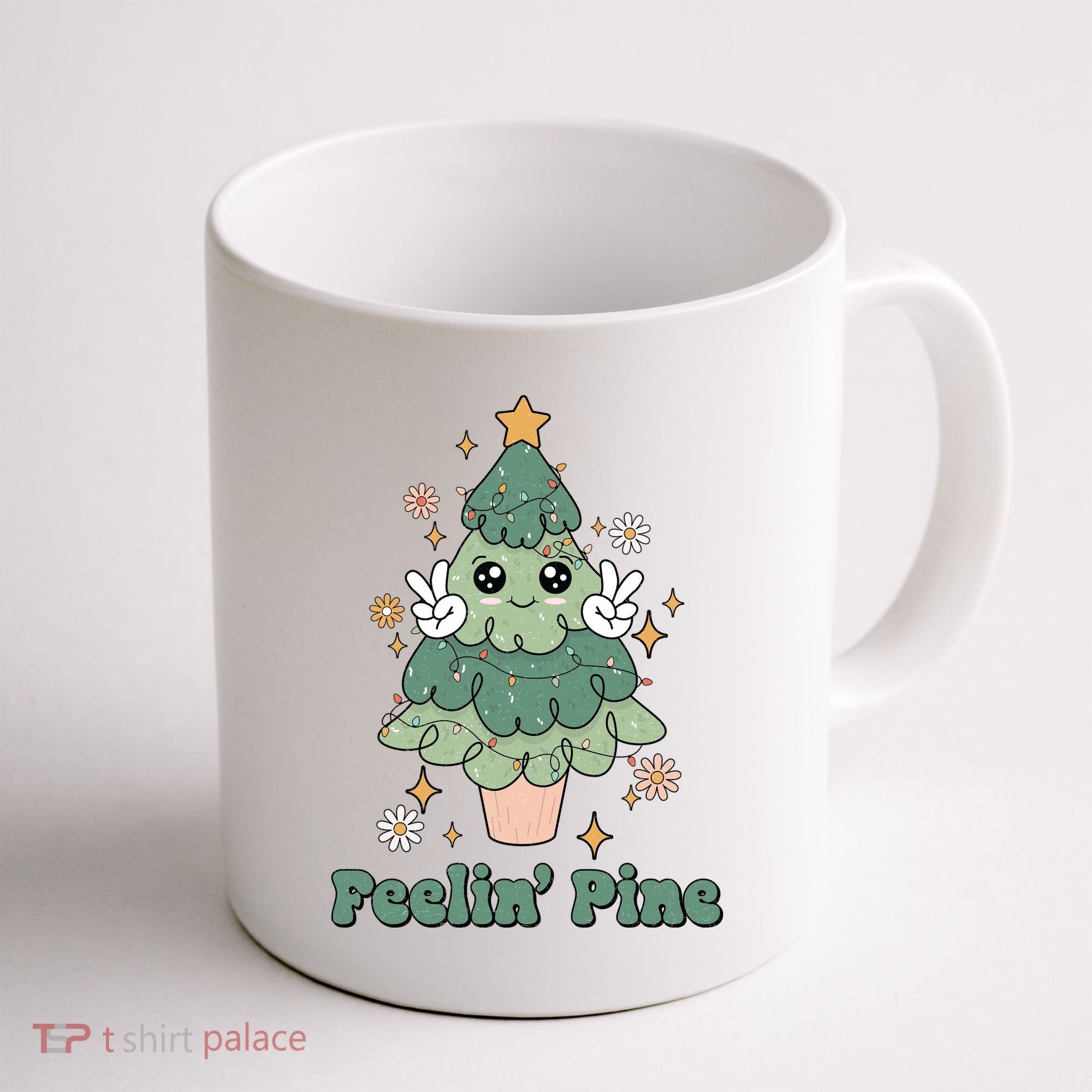 Feelin Pine Funny Christmas Tree Coffee Mug